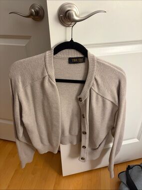 Truth Neutral Cream-Colored Cropped Cardigan